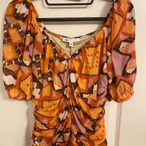 DR2 Women's Vibrant Orange and Purple Blouse